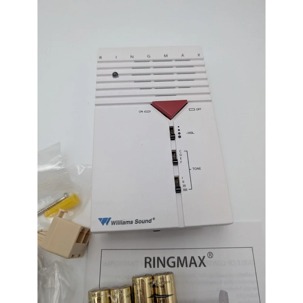Williams Sound Ringmax BE1010-US Amplified Phone Ringer‎ White Adjustable Volume